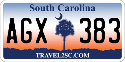 SC license plate AGX383