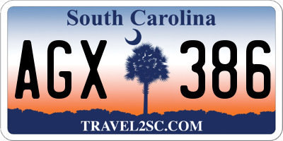 SC license plate AGX386