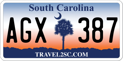SC license plate AGX387
