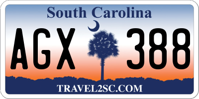 SC license plate AGX388