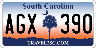 SC license plate AGX390