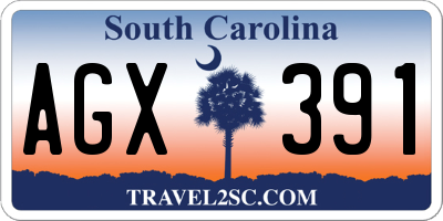 SC license plate AGX391