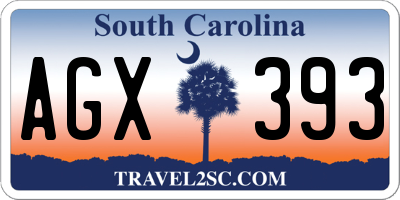 SC license plate AGX393