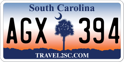 SC license plate AGX394