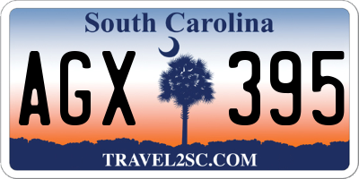 SC license plate AGX395