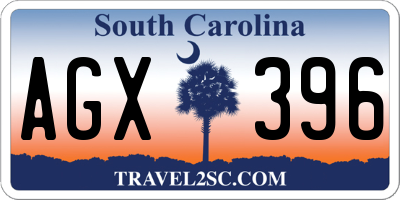 SC license plate AGX396