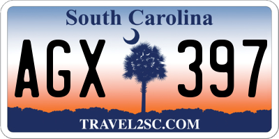 SC license plate AGX397