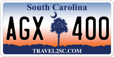 SC license plate AGX400