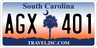 SC license plate AGX401