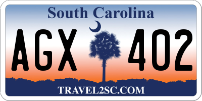 SC license plate AGX402
