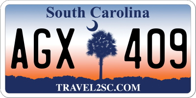 SC license plate AGX409
