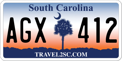 SC license plate AGX412