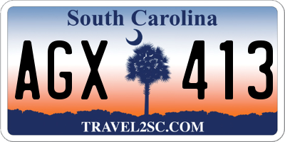 SC license plate AGX413
