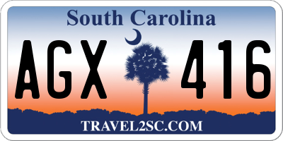 SC license plate AGX416