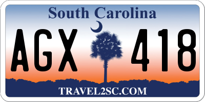 SC license plate AGX418