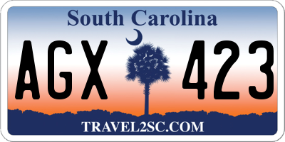 SC license plate AGX423