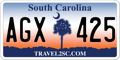 SC license plate AGX425