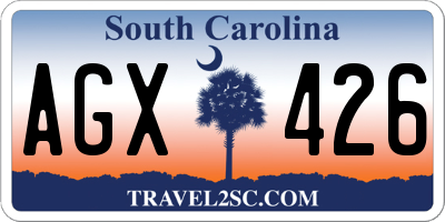 SC license plate AGX426
