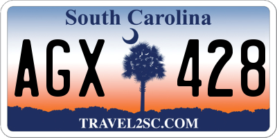 SC license plate AGX428