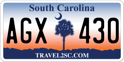 SC license plate AGX430