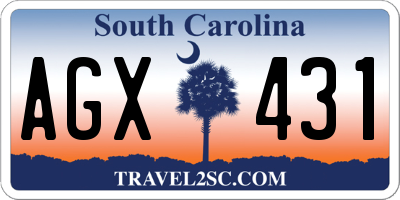SC license plate AGX431