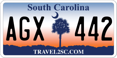 SC license plate AGX442