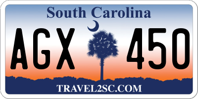 SC license plate AGX450