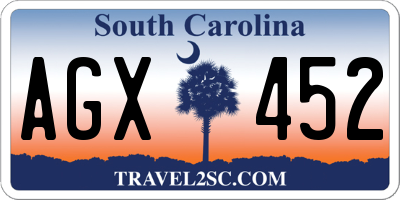SC license plate AGX452