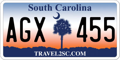 SC license plate AGX455