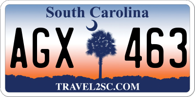 SC license plate AGX463