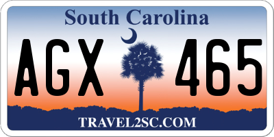 SC license plate AGX465