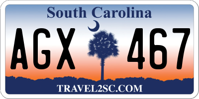 SC license plate AGX467