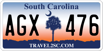 SC license plate AGX476