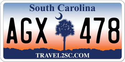 SC license plate AGX478
