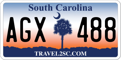 SC license plate AGX488