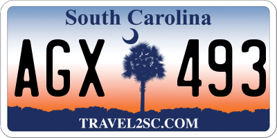 SC license plate AGX493