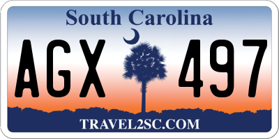SC license plate AGX497