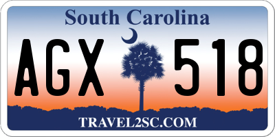 SC license plate AGX518