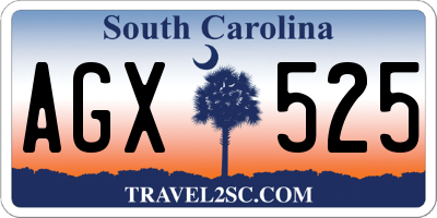 SC license plate AGX525