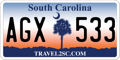 SC license plate AGX533