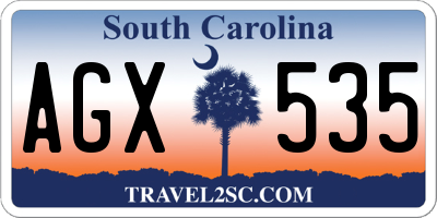 SC license plate AGX535