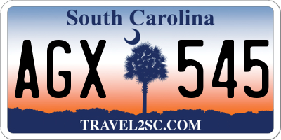 SC license plate AGX545