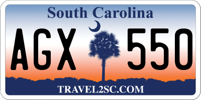 SC license plate AGX550