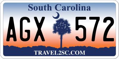 SC license plate AGX572