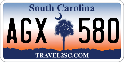 SC license plate AGX580