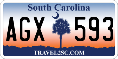 SC license plate AGX593