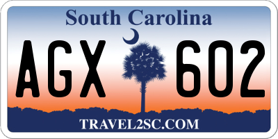 SC license plate AGX602