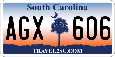 SC license plate AGX606