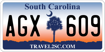 SC license plate AGX609