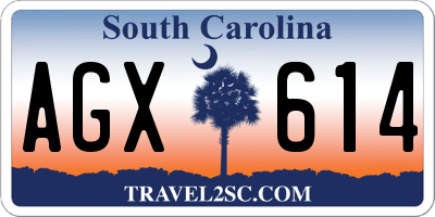 SC license plate AGX614